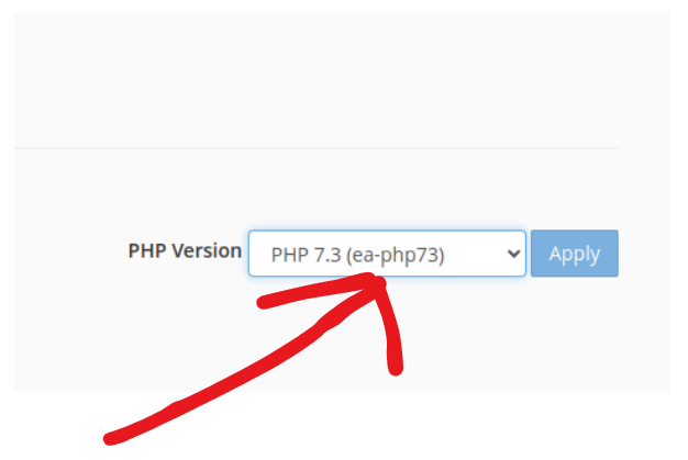 select php version in cpanel