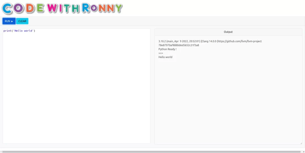 CodeWithRonny Python Editor