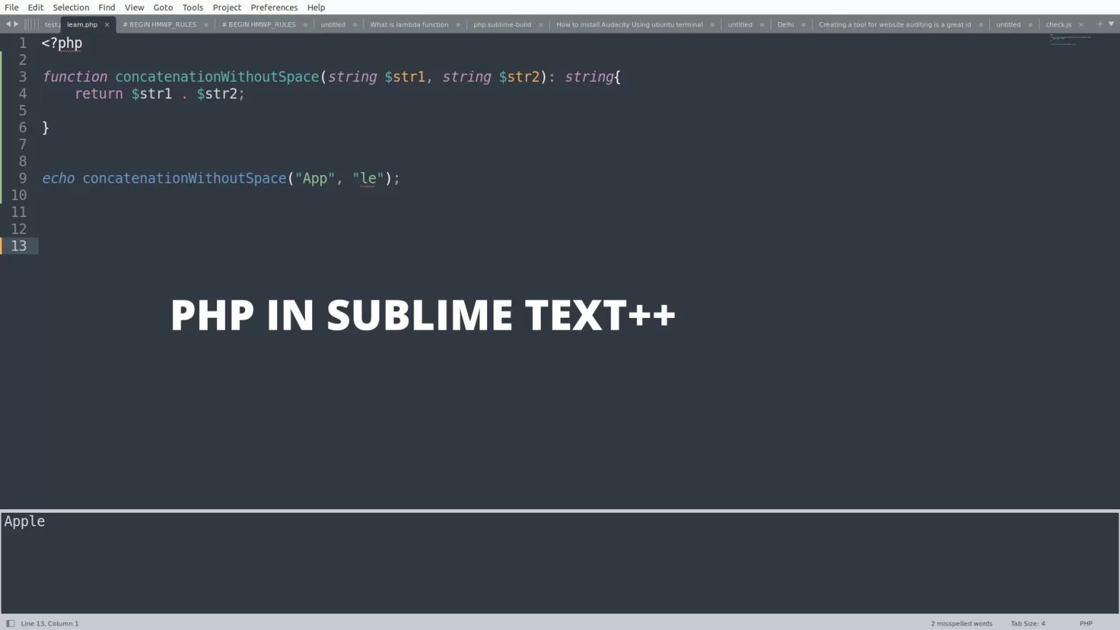 How to Run Php in Sublime in Ubuntu Linux