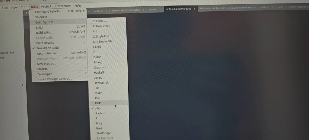 How to Run Php in Sublime in Ubuntu Linux Step By Step